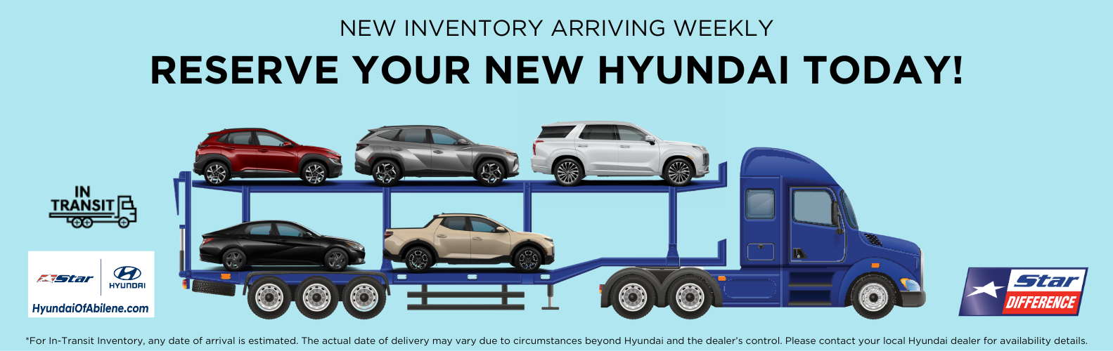 Reserve Your New Hyundai Today!